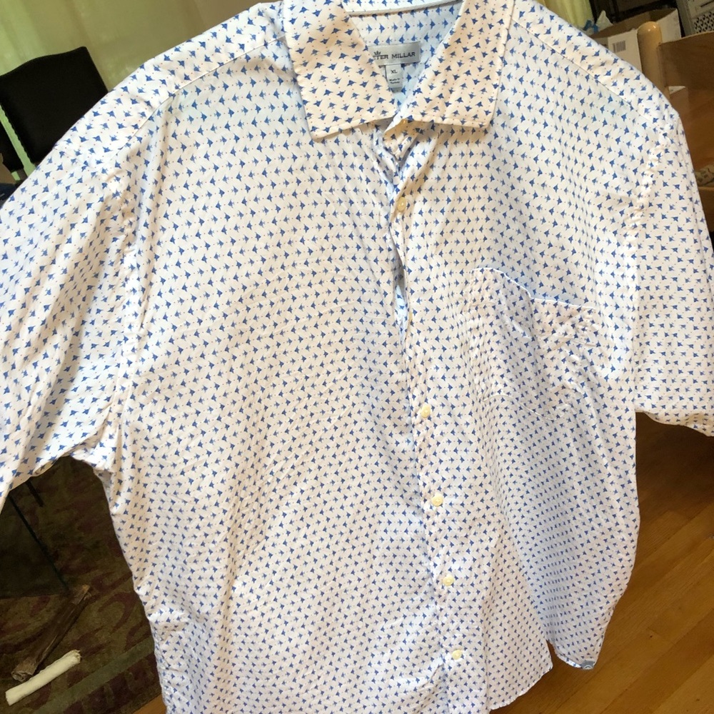 Size XL Peter Millar Short Sleeve Button Down